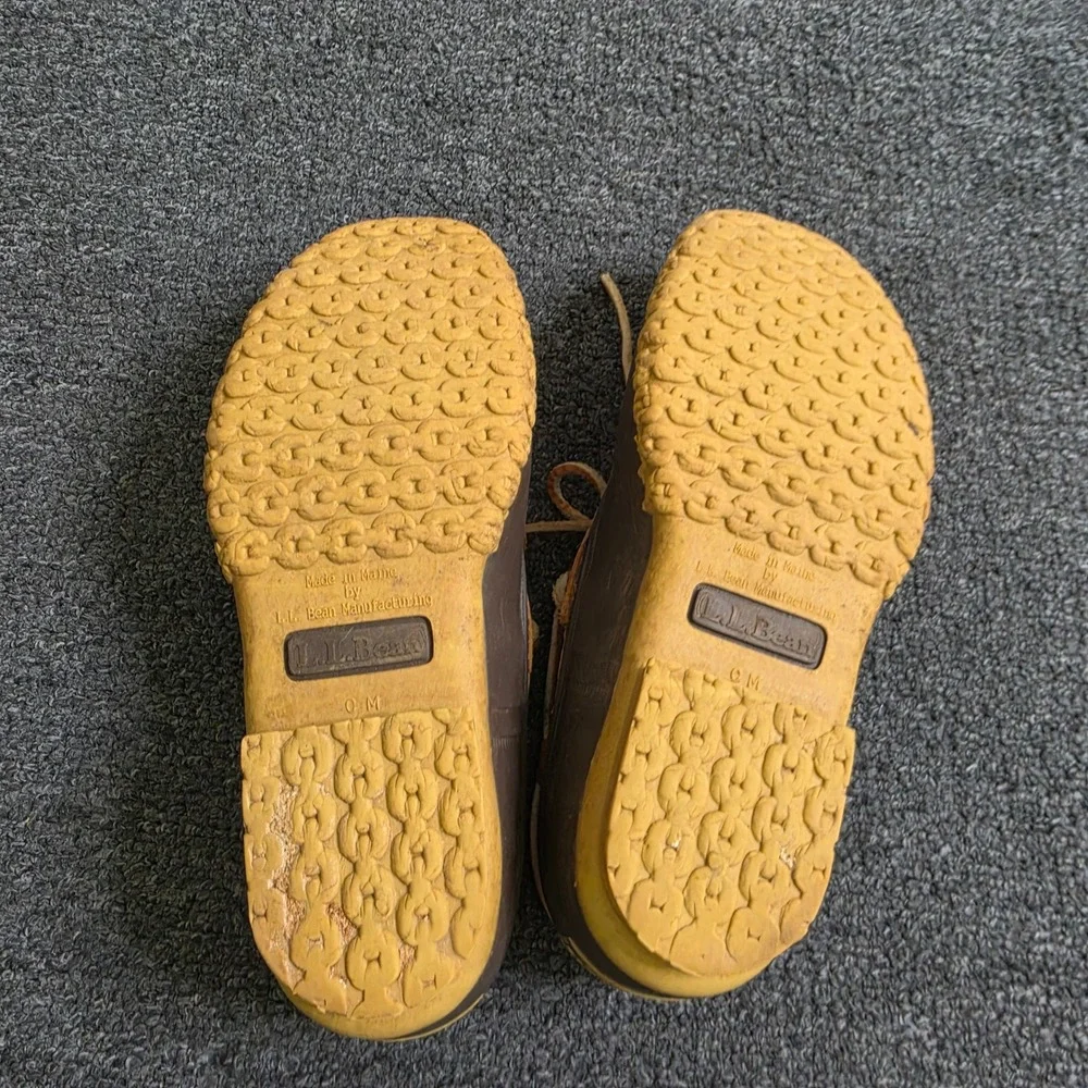 L.L. Bean Rubber Moc Duck Boots Brown Mens 7M Gum Sole Waterproof Moccasins Hunt